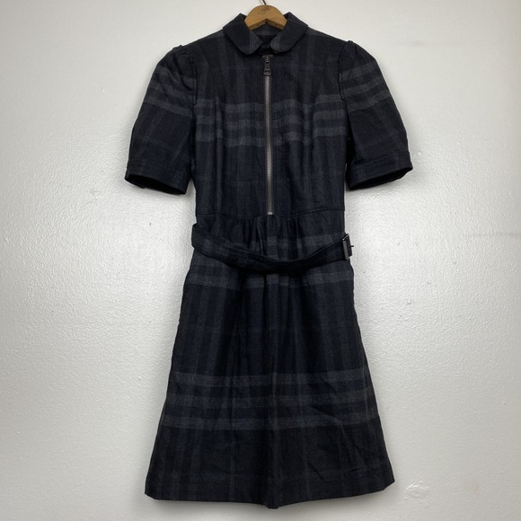 Burberry Brit Wool Plaid Trench Dress - Picture 3 of 8